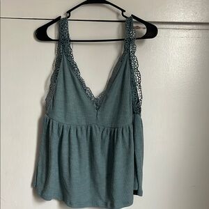Umgee Teal Lace Trim Camisole